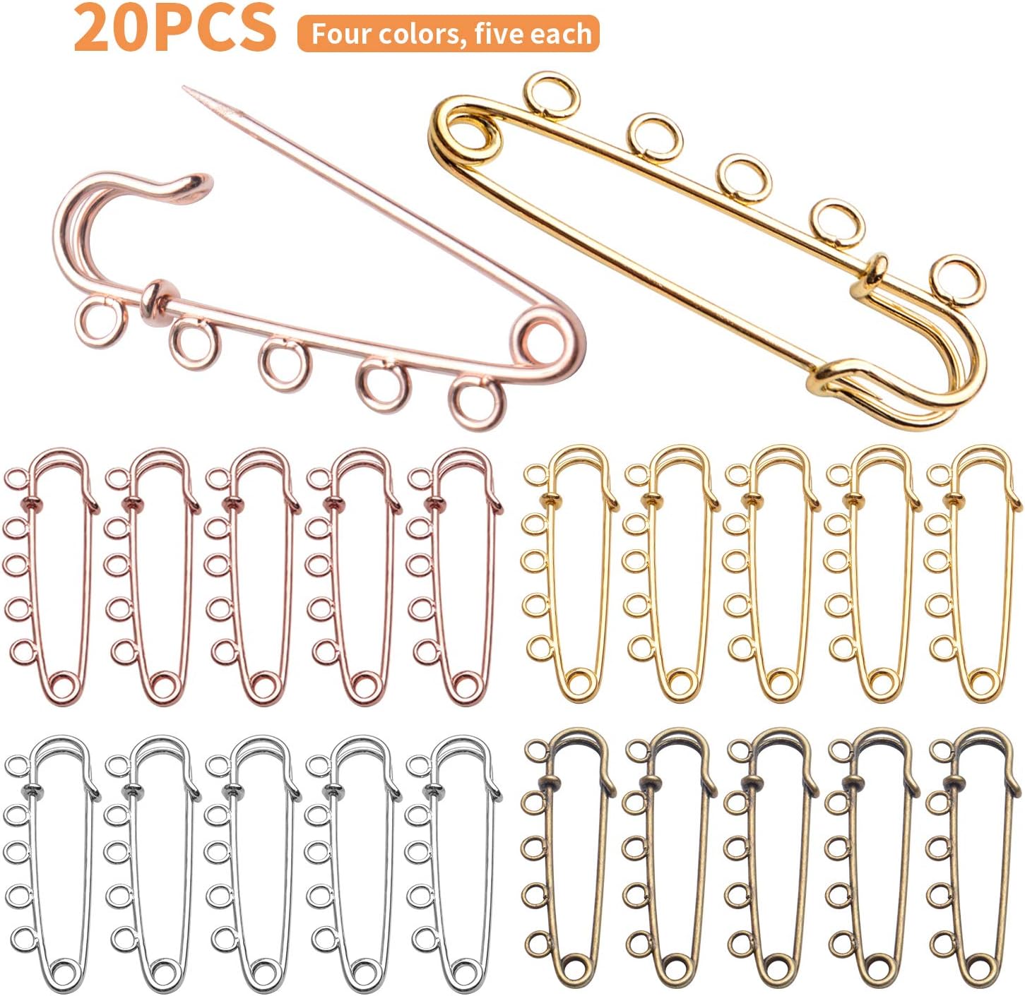 1724456714 374 Large Safety Pins 20pcs Heavy Duty Safety Pins Alloy Safety