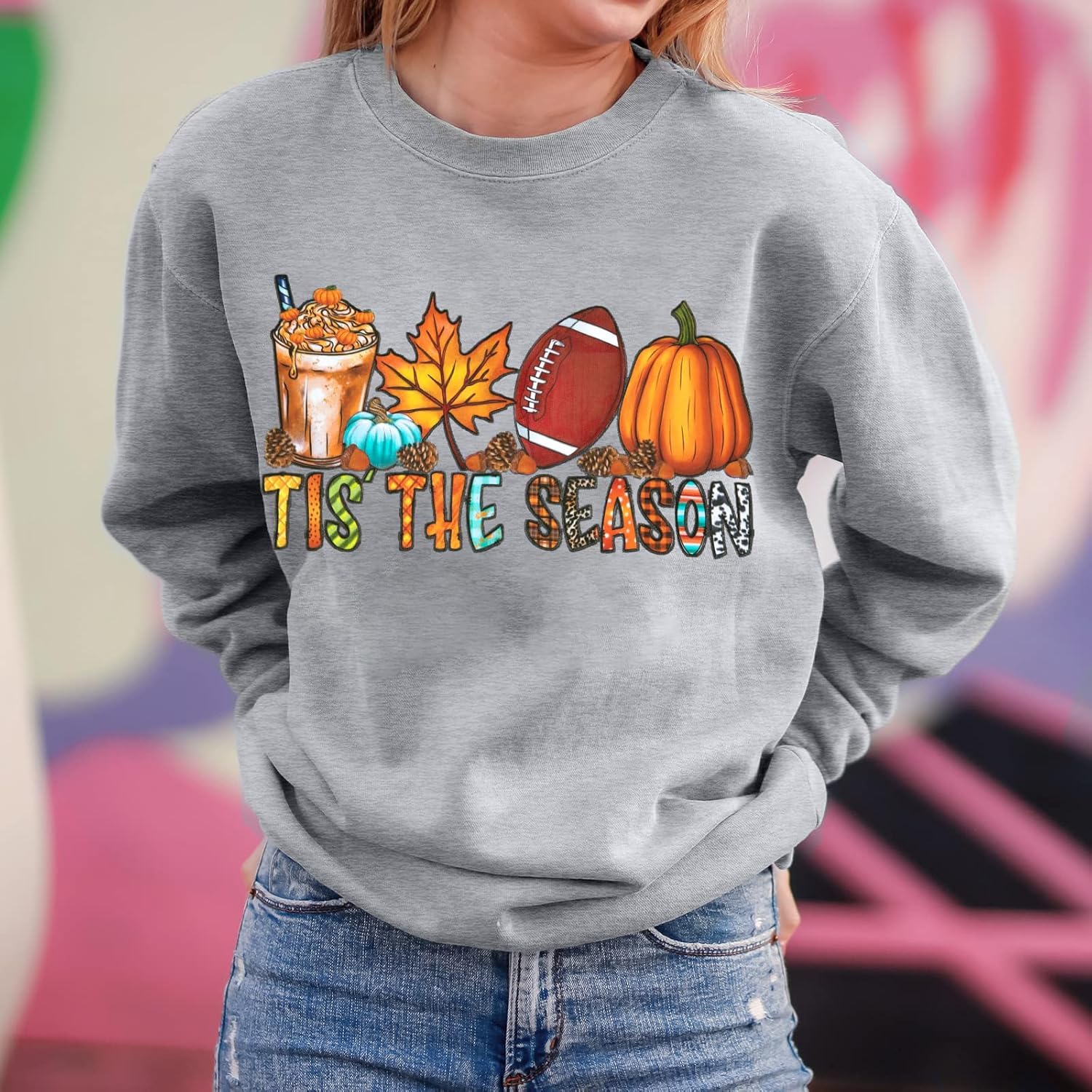 1724461800 146 JINTING Fall Sweatshirt for Women Pumpkin Sweatshirt Tis The Season