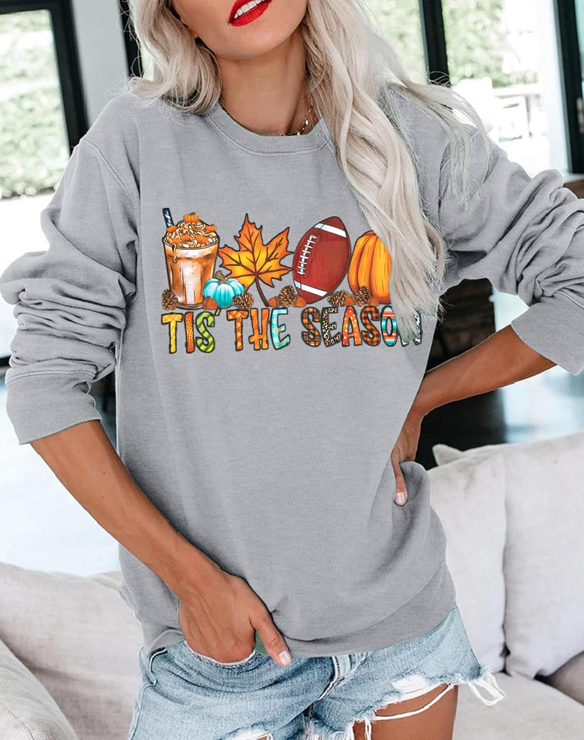 1724461800 904 JINTING Fall Sweatshirt for Women Pumpkin Sweatshirt Tis The Season