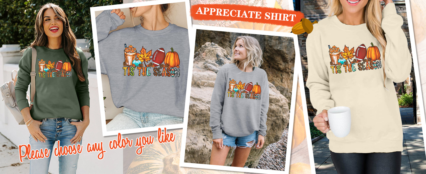 1724461804 747 JINTING Fall Sweatshirt for Women Pumpkin Sweatshirt Tis The Season