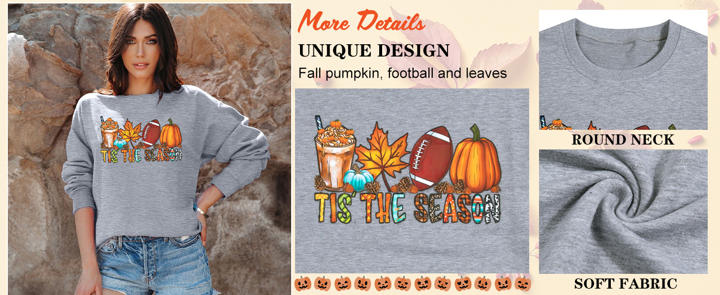 1724461805 537 JINTING Fall Sweatshirt for Women Pumpkin Sweatshirt Tis The Season