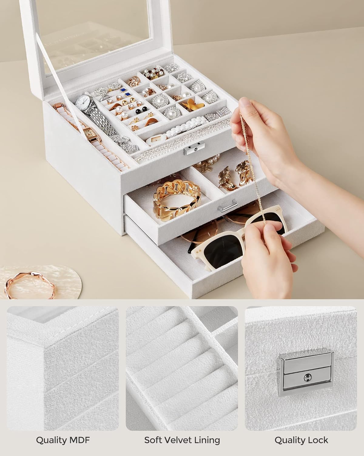 1724466061 720 SONGMICS Jewelry Box Lockable Jewelry Storage Organizer Jewelry Case with