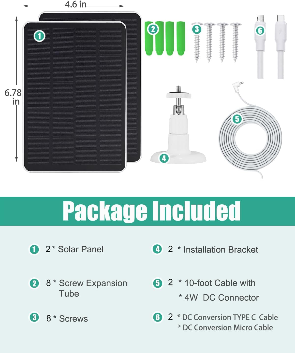 1724466883 341 Ring Solar Charger4W Ring Camera Solar Panel Compatible with Ring