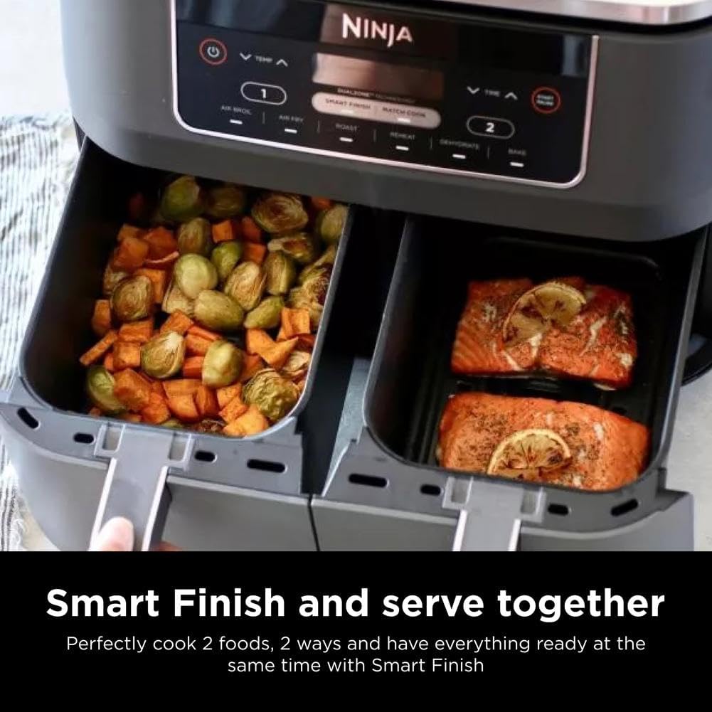 1724467756 703 Ninja DZ201 Foodi 8 Quart 6 in 1 DualZone 2 Basket Air Fryer