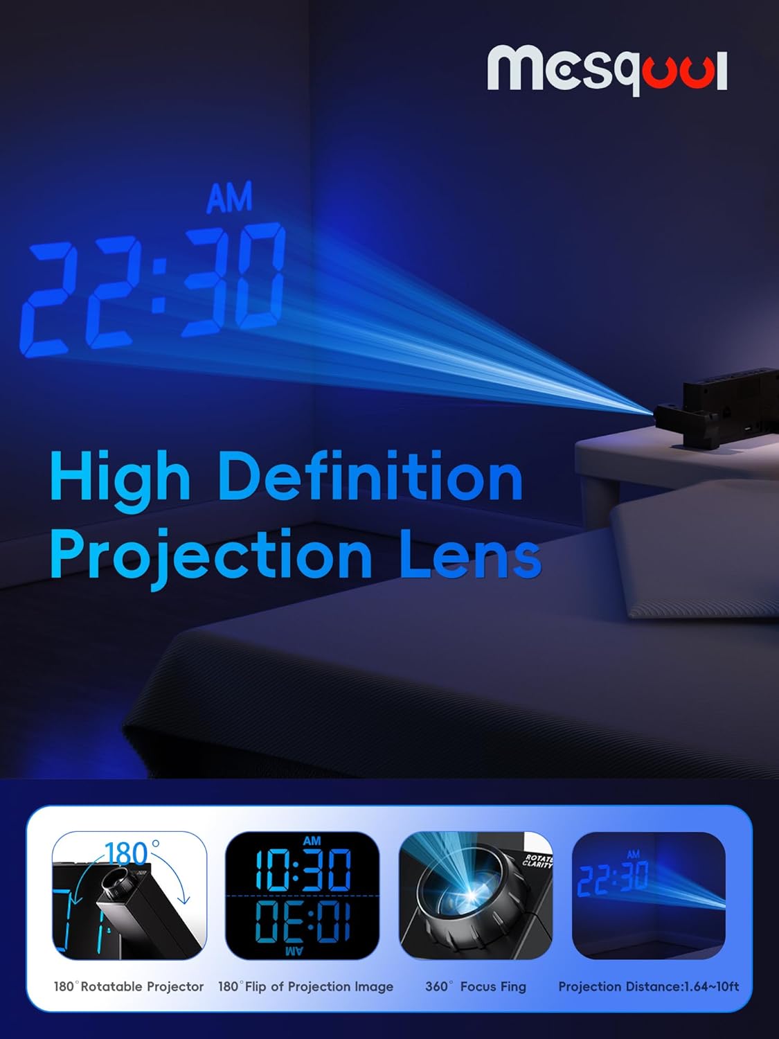 1724487295 347 Digital Projection Alarm Clocks for Bedrooms Large LED Display