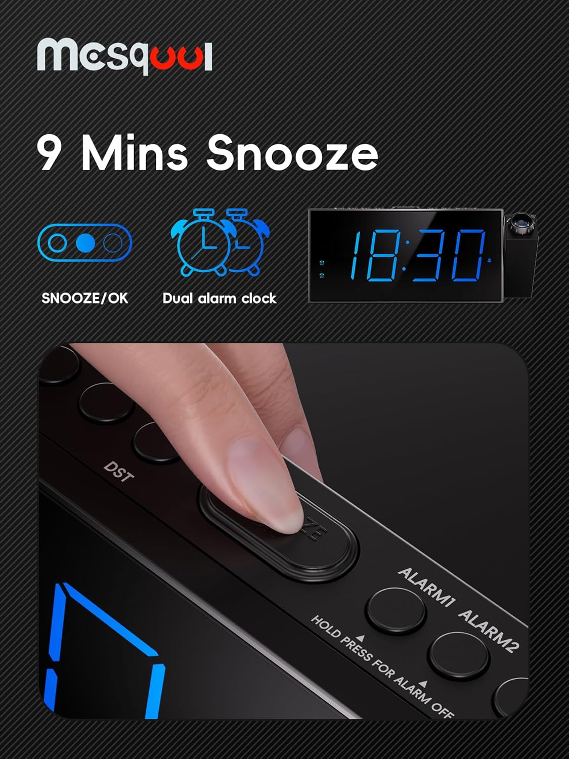 1724487296 710 Digital Projection Alarm Clocks for Bedrooms Large LED Display