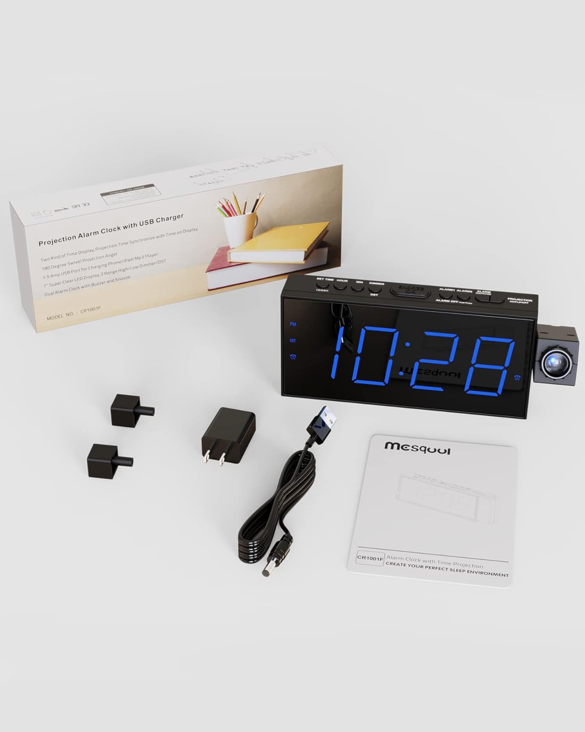 1724487297 366 Digital Projection Alarm Clocks for Bedrooms Large LED Display