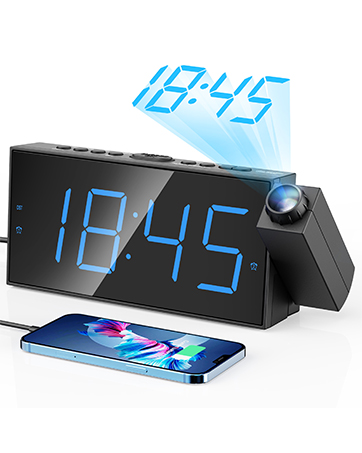 1724487298 884 Digital Projection Alarm Clocks for Bedrooms Large LED Display