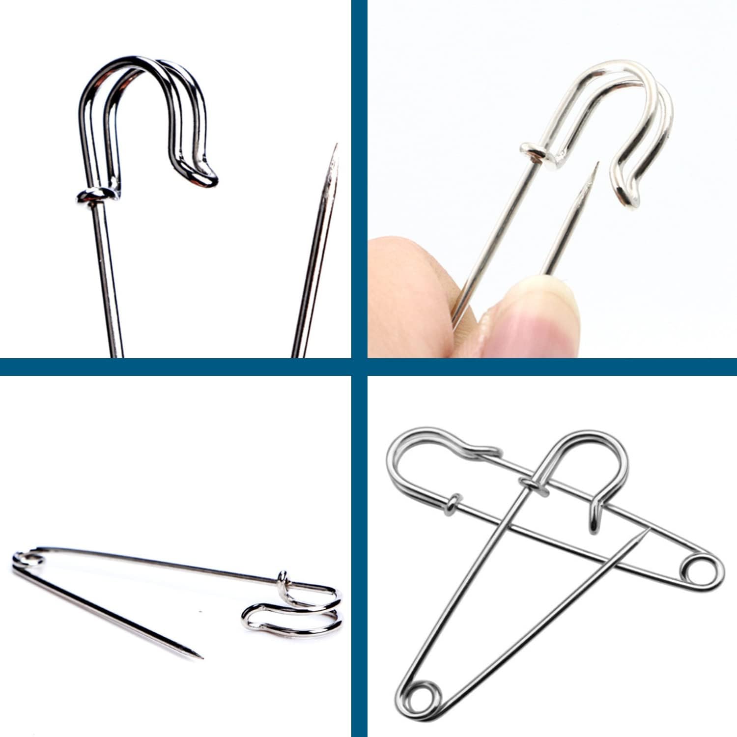 1724494266 265 Large Safety Pins Assorted Clothes 60Pcs Heavy Duty 3 Sizes