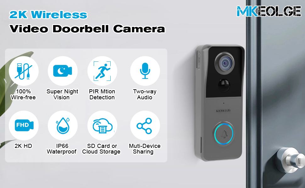 1724504447 365 2K HD Doorbell Camera Wireless with Included Ring Chime MKEOLGE