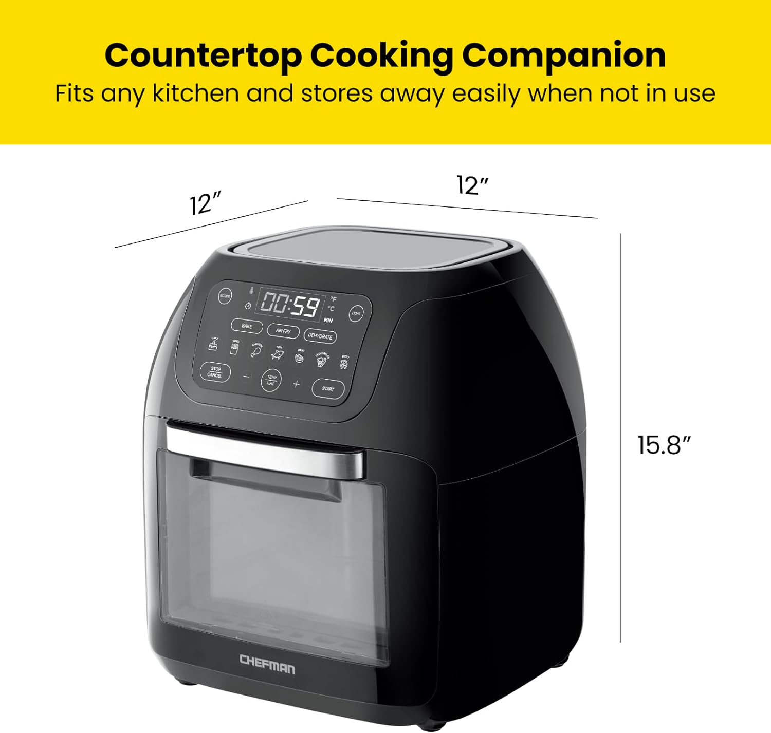 1724505304 206 CHEFMAN Multifunctional Digital Air Fryer Rotisserie Dehydrator Convection Oven 17