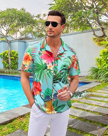 1724517787 313 Hawaiian Shirt for Men Sleeves Printed Casual Button Down Summer