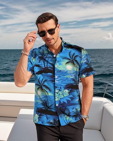 1724517787 877 Hawaiian Shirt for Men Sleeves Printed Casual Button Down Summer