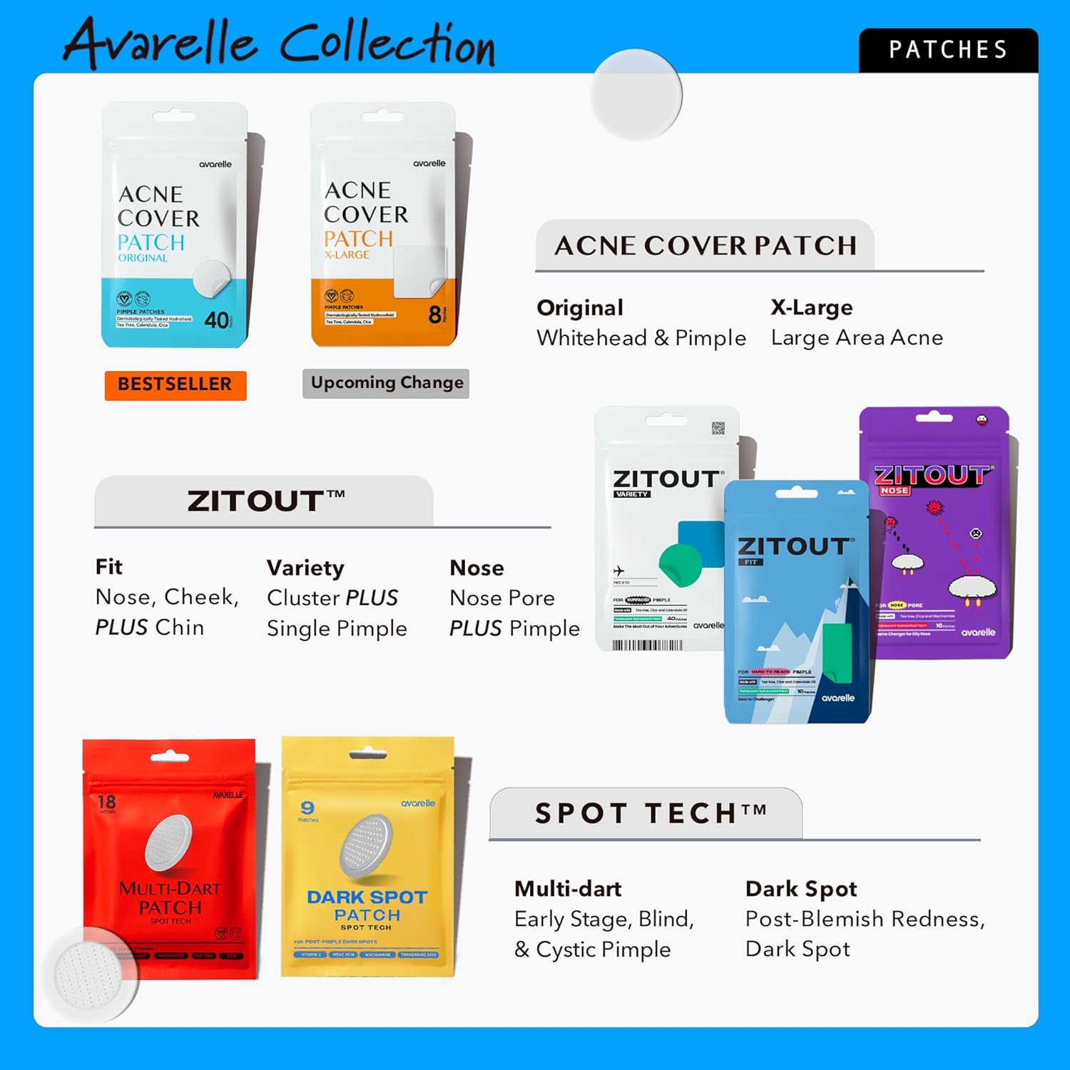 1724518674 105 AVARELLE Acne Cover Patches FSA HSA Eligible Hydrocolloid Pimple Patches