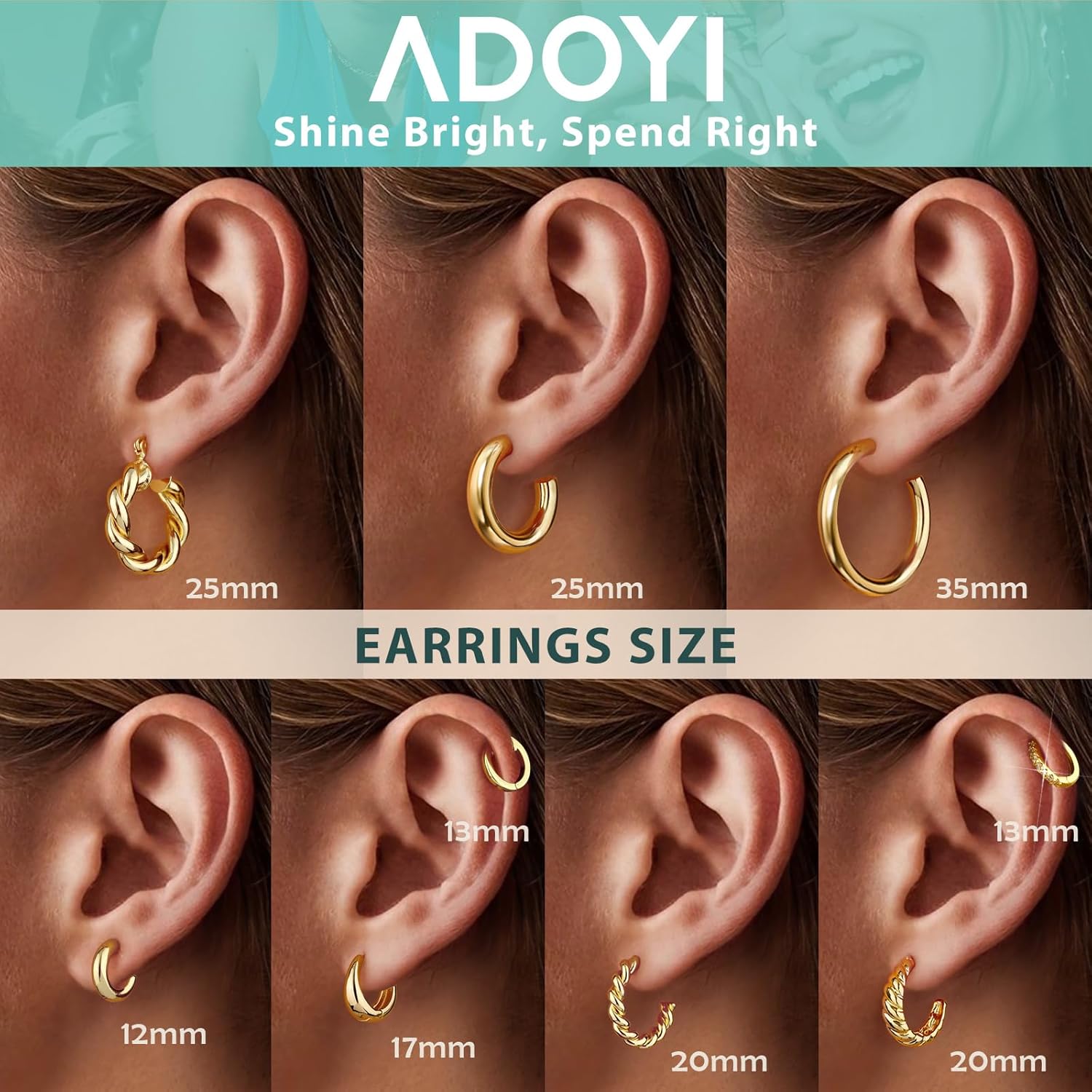 1724539223 491 Adoyi 9 Pairs Gold Hoop Earrings Set for Women Girls