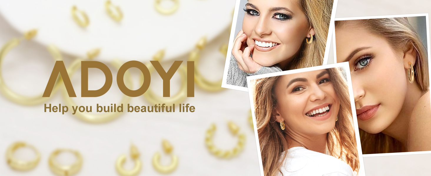 1724539225 195 Adoyi 9 Pairs Gold Hoop Earrings Set for Women Girls