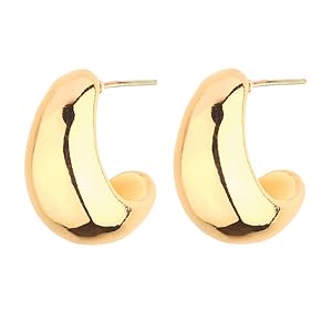 1724541001 765 6 Pairs 14K Gold Hoop Earrings for Women Lightweight Chunky