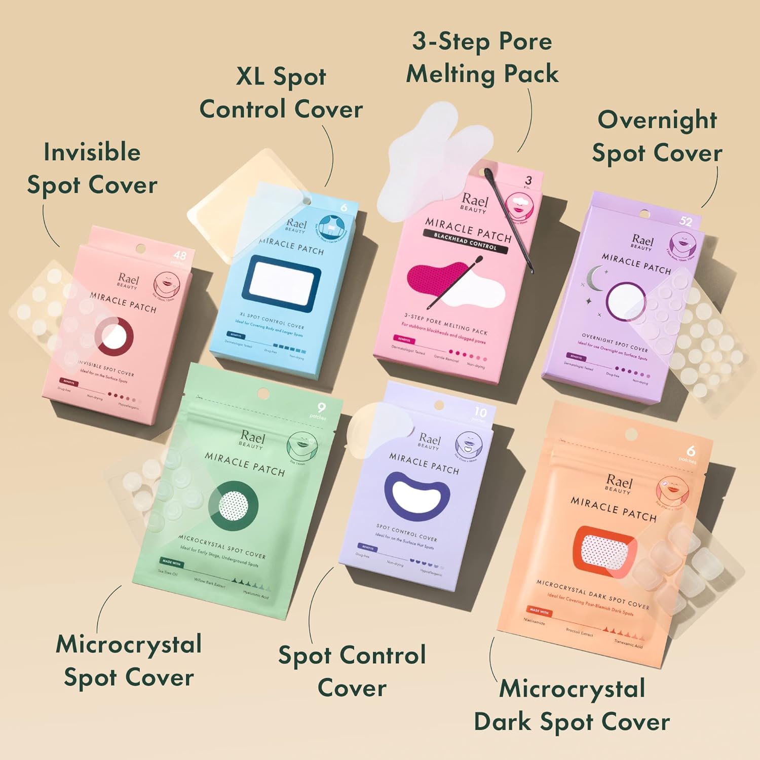 1724556556 645 Rael Pimple Patches Miracle Overnight Spot Cover Hydrocolloid Acne