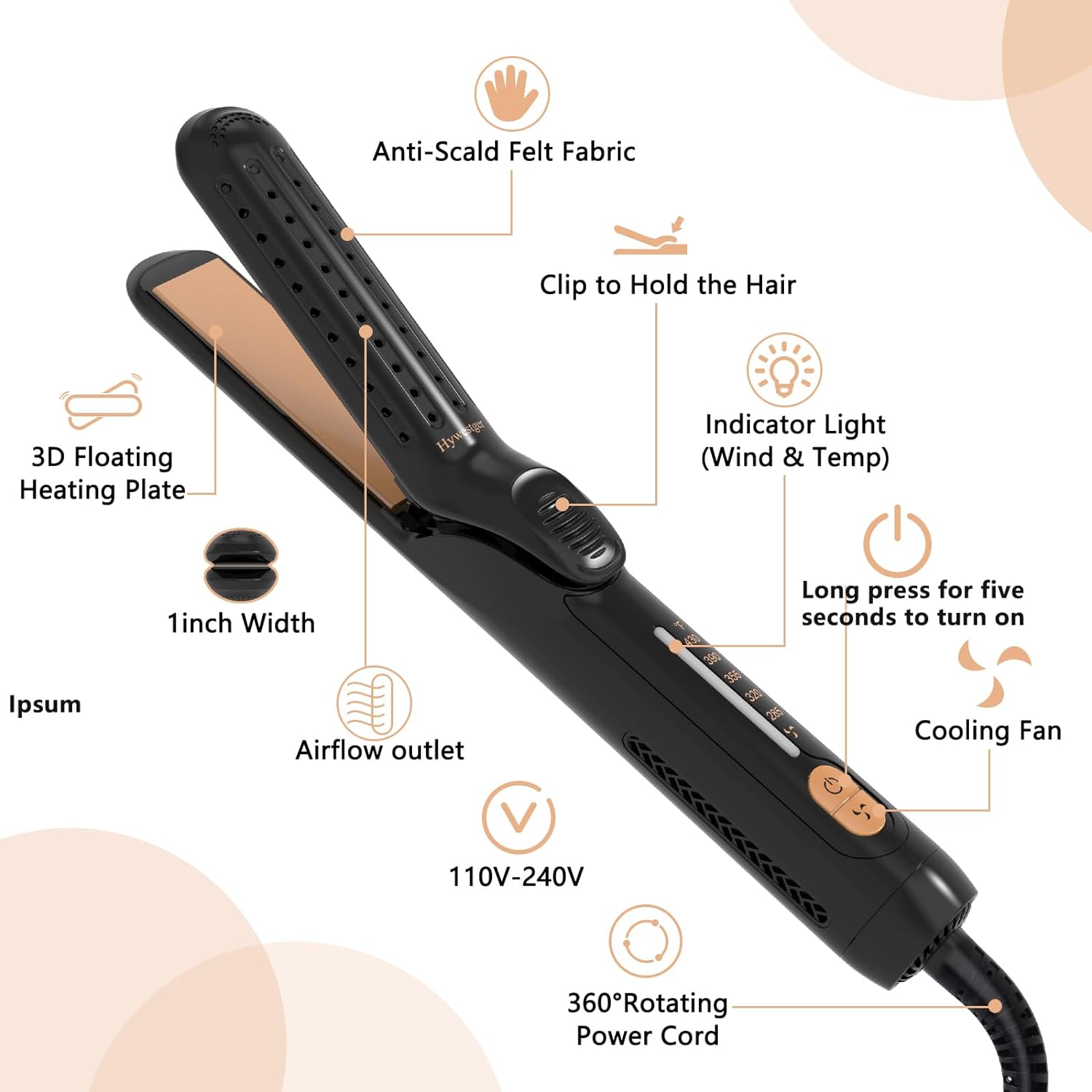 1724559137 584 Flat Iron Hair Straightener and Curler 2 in1 360°