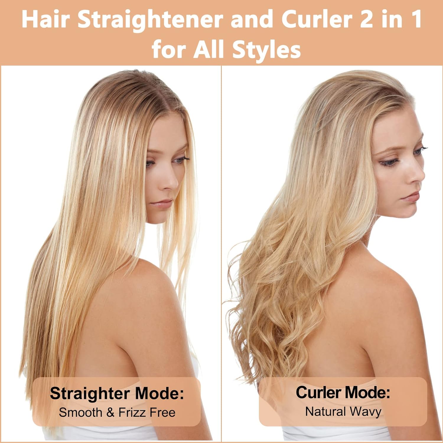 1724559138 645 Flat Iron Hair Straightener and Curler 2 in1 360°