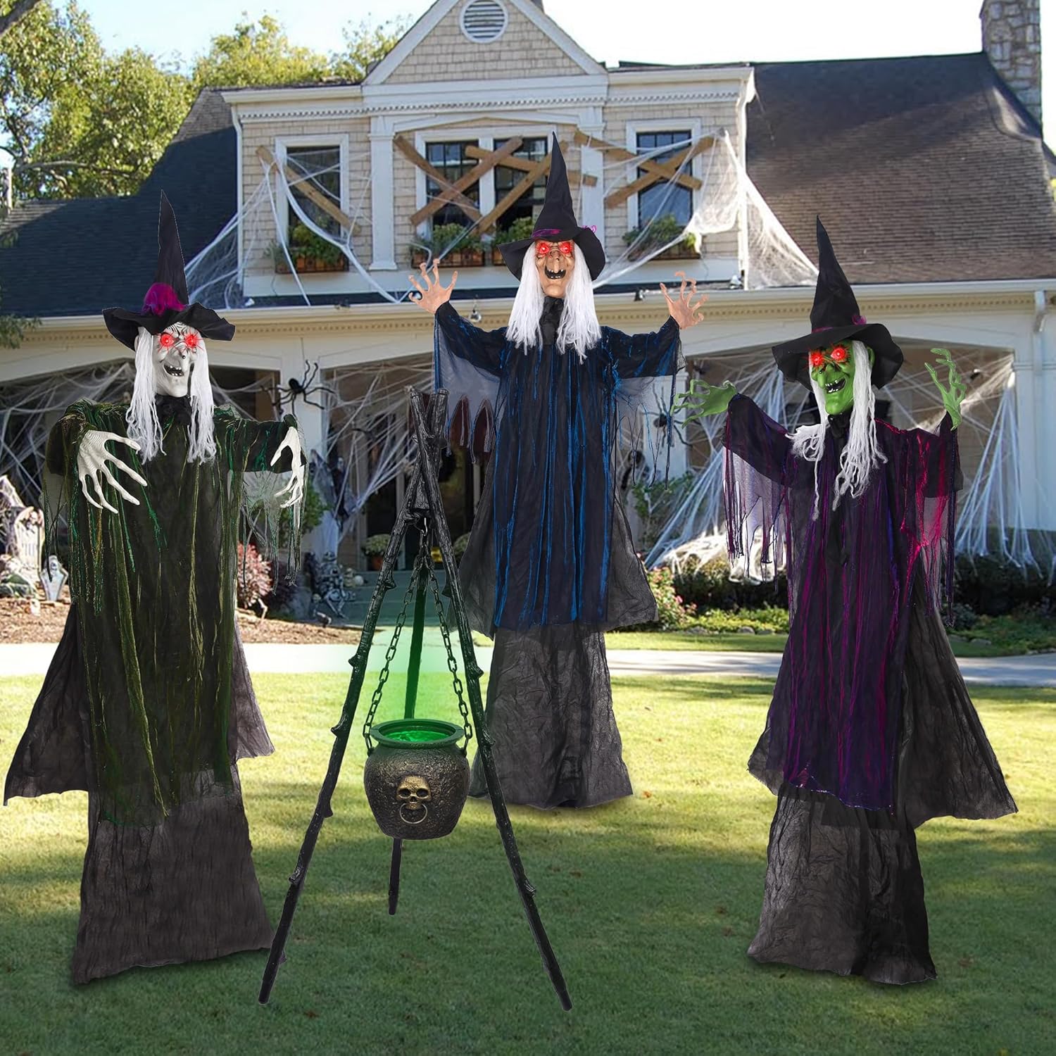 1724559948 462 DRDUDU 3 Witches Halloween Decor Outdoor Life Size Witch Yard