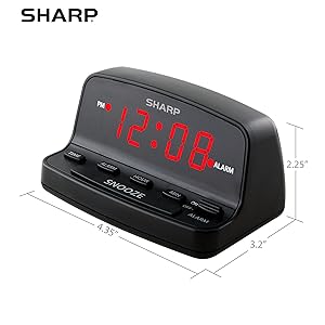 1724563398 302 SHARP Digital Alarm Clock with Keyboard Style Controls Battery Back up