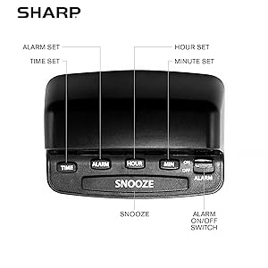 1724563398 418 SHARP Digital Alarm Clock with Keyboard Style Controls Battery Back up