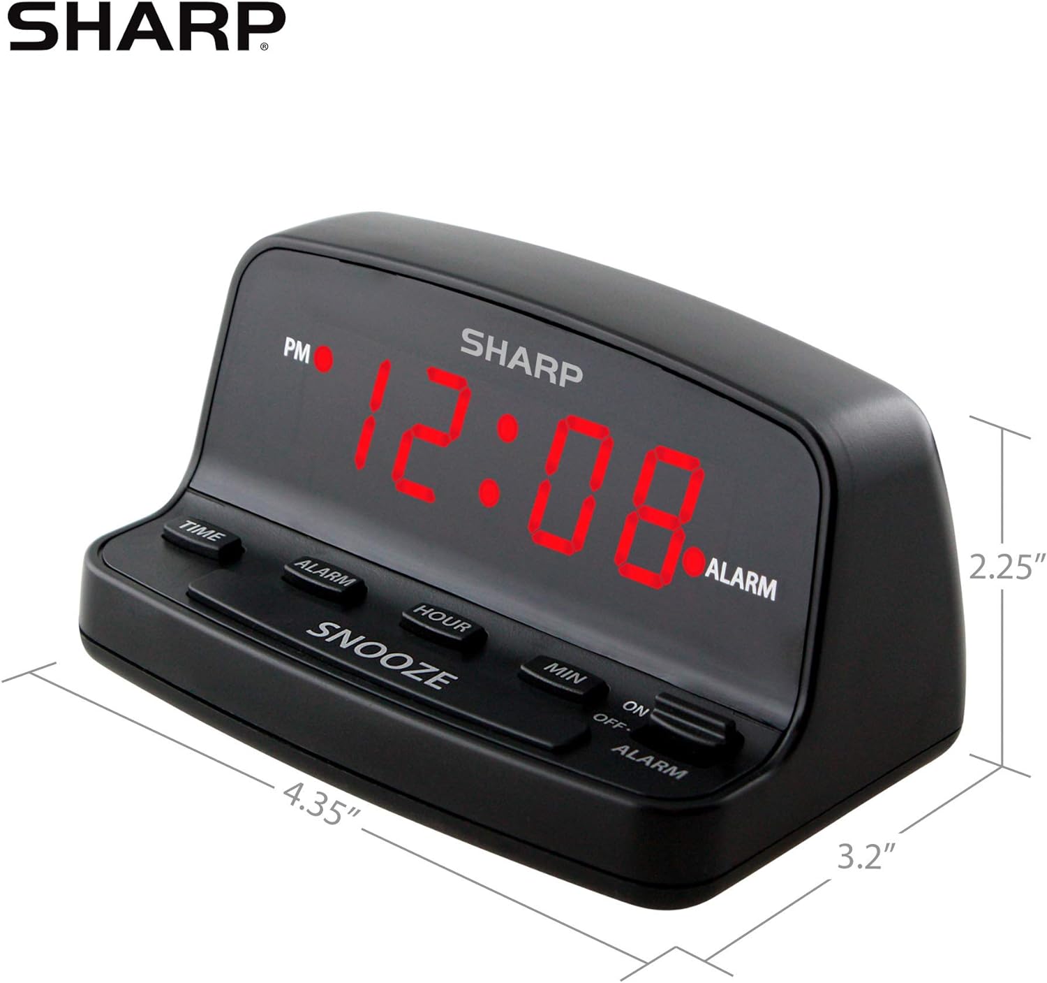 1724563398 440 SHARP Digital Alarm Clock with Keyboard Style Controls Battery Back up