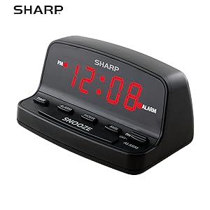 1724563398 459 SHARP Digital Alarm Clock with Keyboard Style Controls Battery Back up