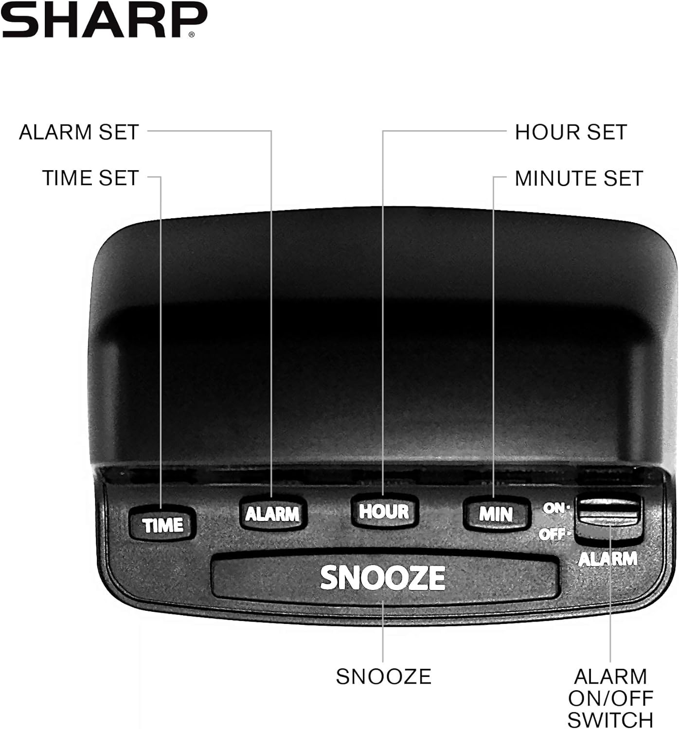 1724563398 889 SHARP Digital Alarm Clock with Keyboard Style Controls Battery Back up