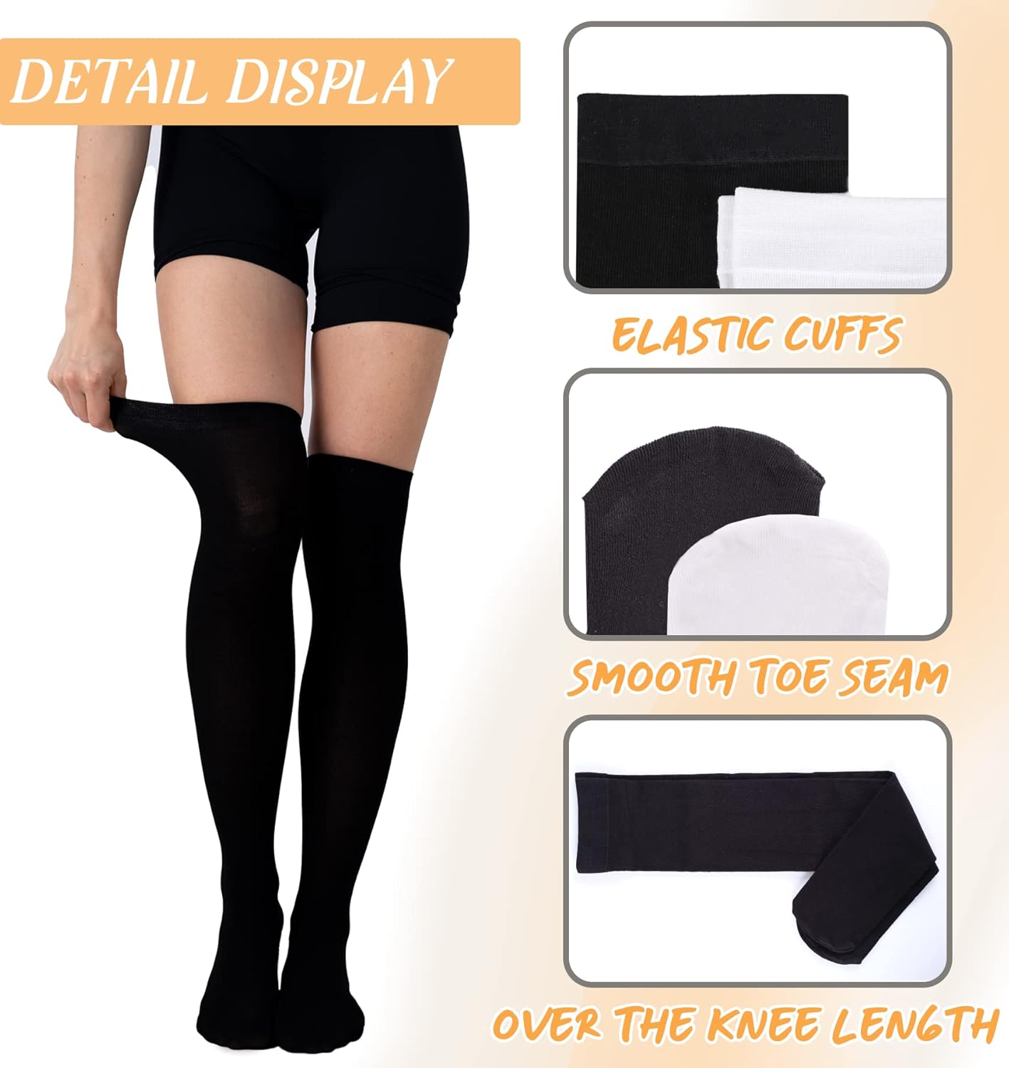 1724572875 357 Bevigorio Thigh High Socks for Women Over the Knee Socks