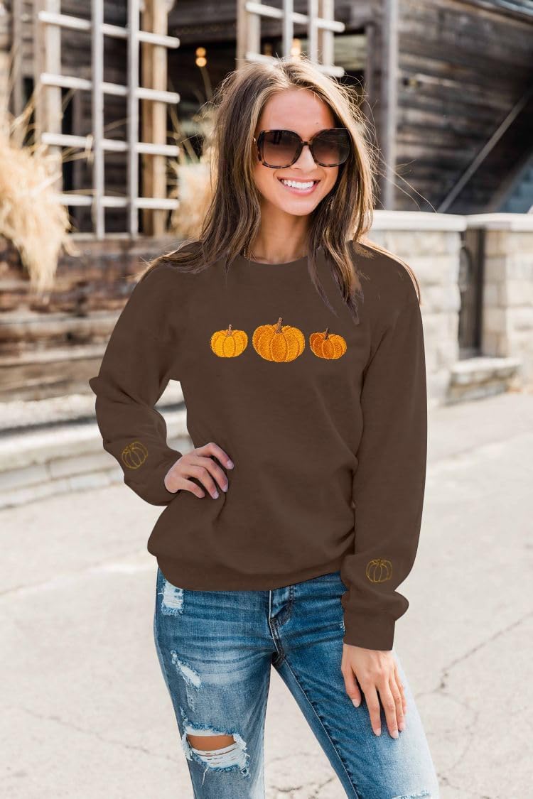 1724575365 621 JINTING Pumpkin Sweatshirt for Women Crewneck Fall Sweatshirts Atumn Graphic