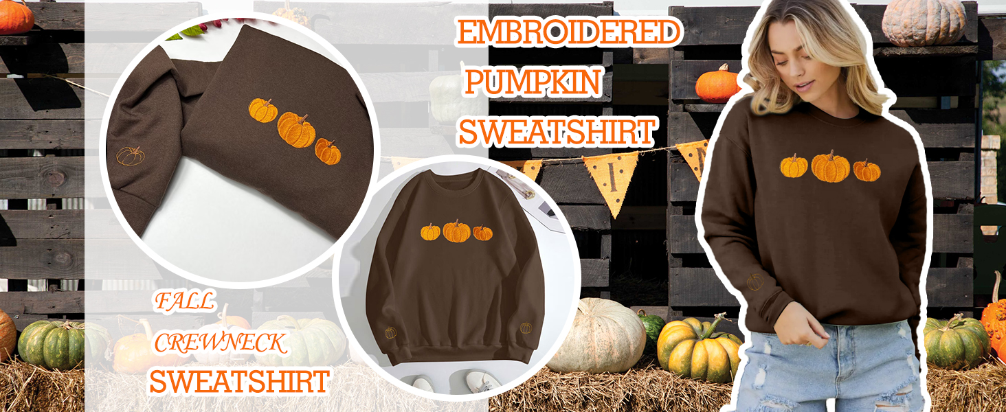 1724575369 735 JINTING Pumpkin Sweatshirt for Women Crewneck Fall Sweatshirts Atumn Graphic