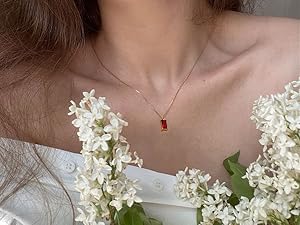 1724578695 992 FUNEIA Diamond Necklaces for Women 14K Gold Plated Emerald Birthstone