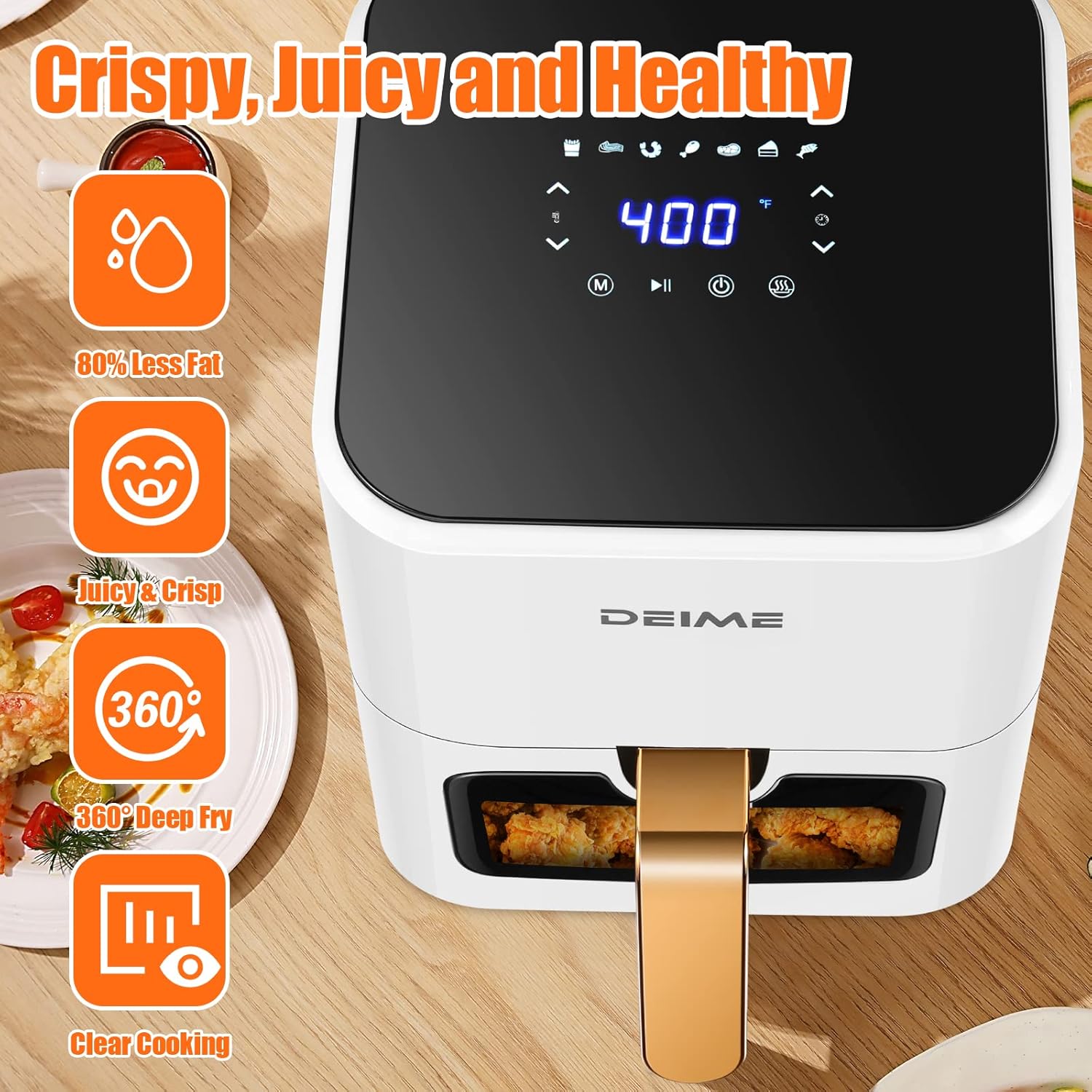 1724581456 663 DEIME Air Fryer 42 QT Oilless Hot AirFryer 1200W Healthy