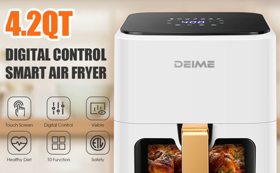 1724581458 390 DEIME Air Fryer 42 QT Oilless Hot AirFryer 1200W Healthy