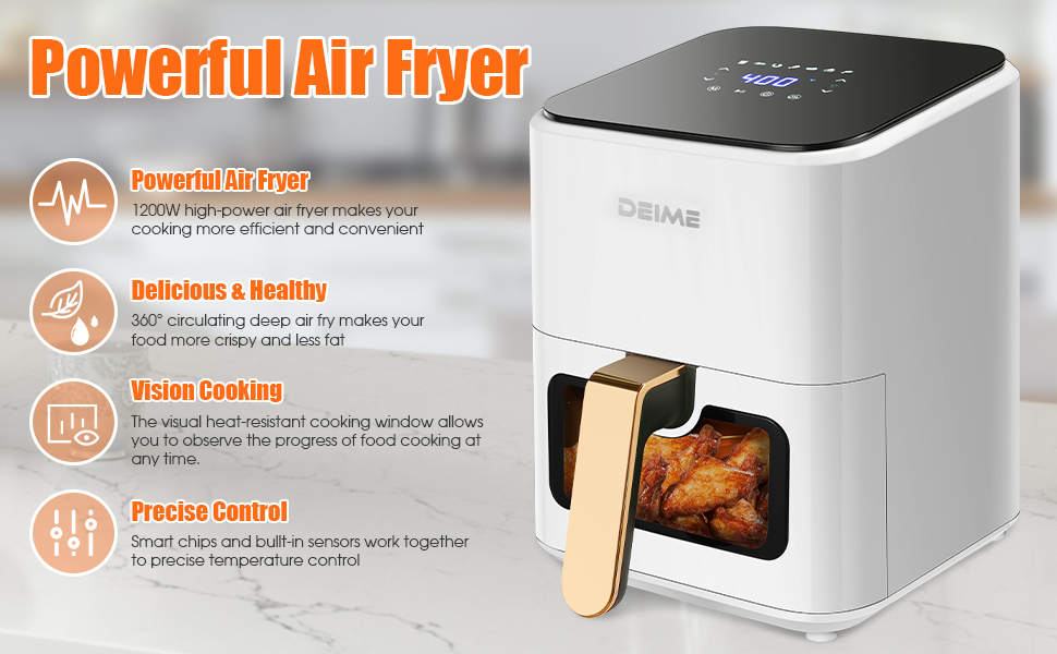 1724581458 416 DEIME Air Fryer 42 QT Oilless Hot AirFryer 1200W Healthy