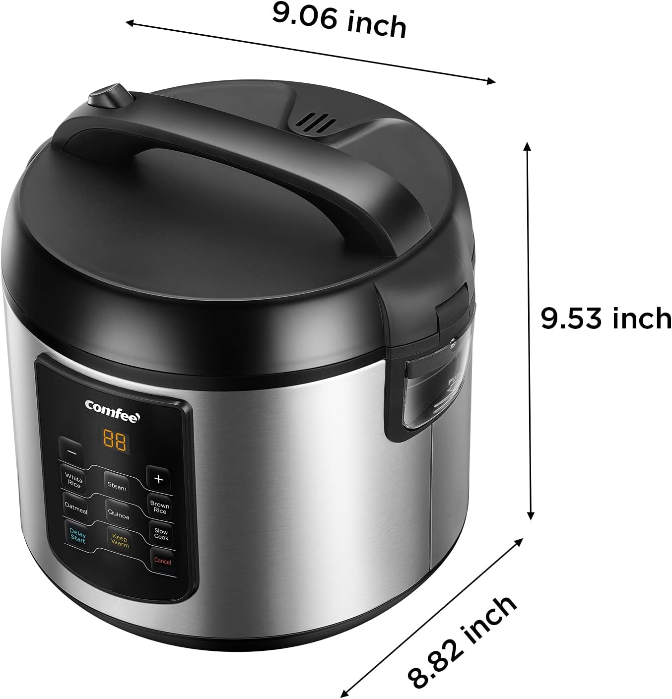 1724583978 517 COMFEE Compact Rice Cooker 6 in 1 Stainless Steel Multi Cooker Slow