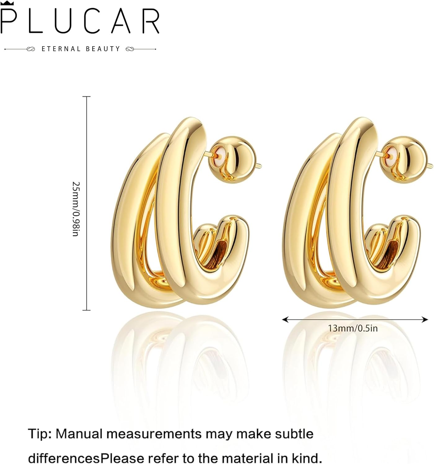 1724592562 981 Gold Hoop Earrings for Women Chunky Gold Earrings 14K