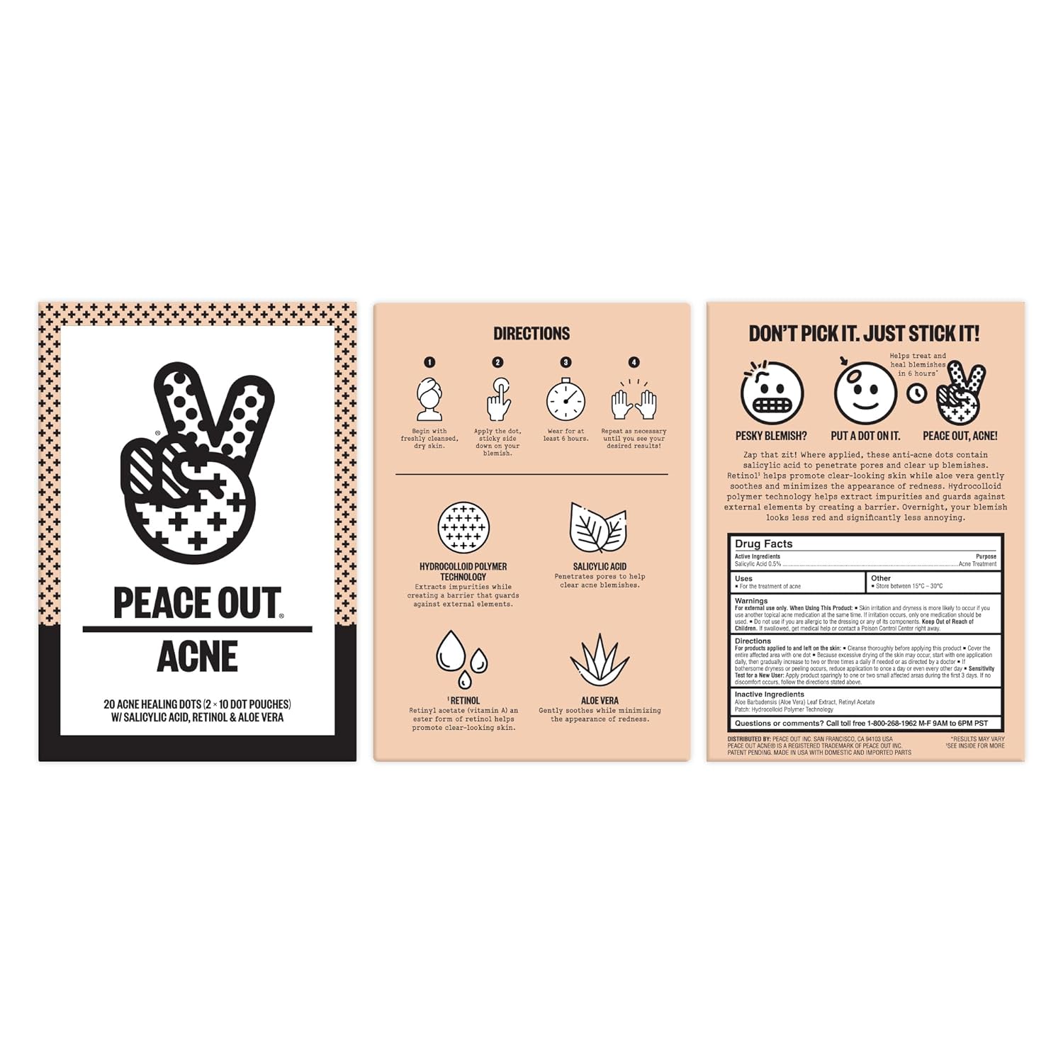 1724594327 499 Peace Out Skincare Acne Dots Hydrocolloid Pimple Patches Help Clear