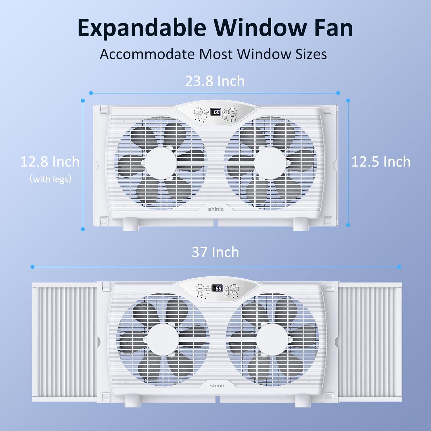 1724596077 81 shinic Twin Window Fan with Remote 9 Inch Blades Reversible Airflow