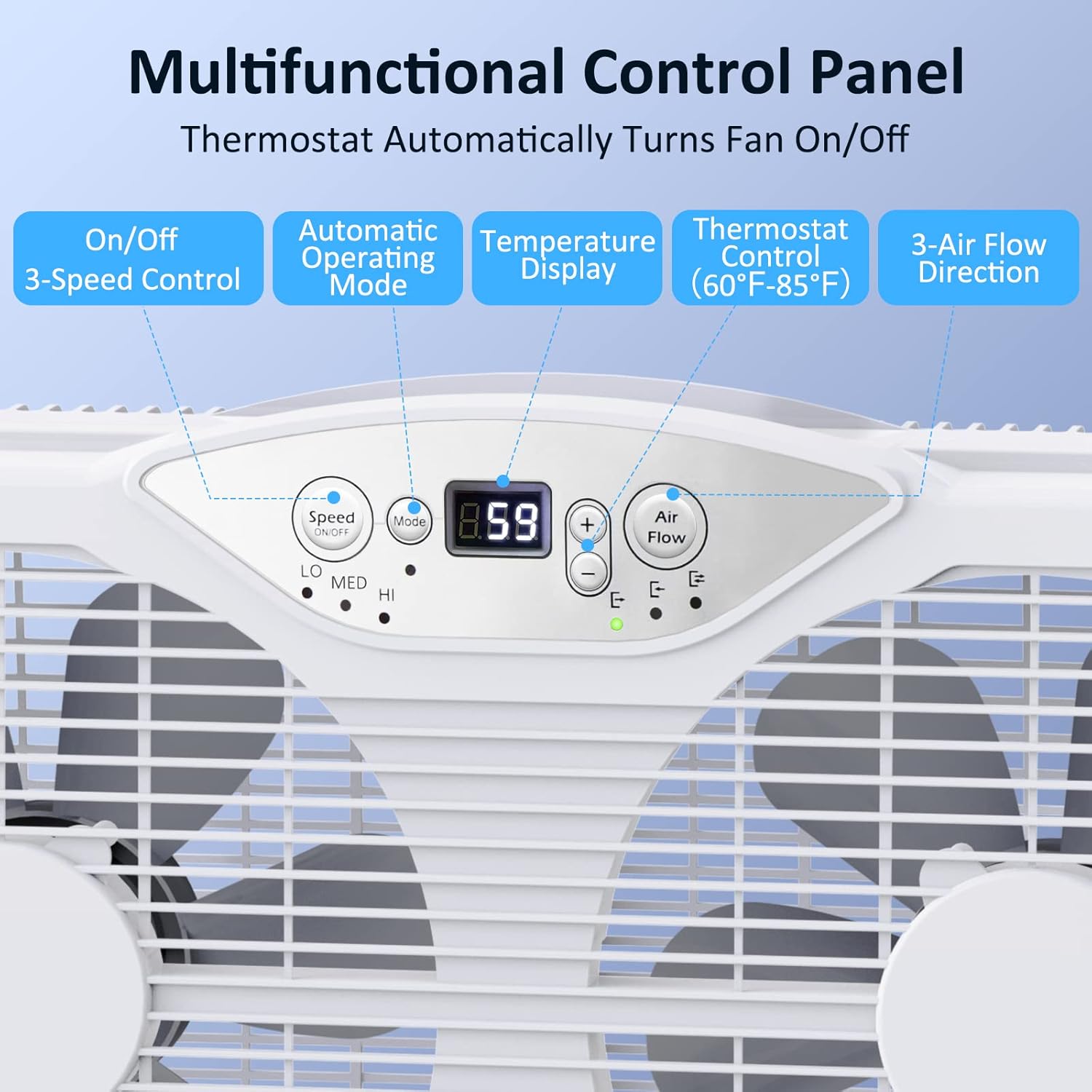 1724596078 232 shinic Twin Window Fan with Remote 9 Inch Blades Reversible Airflow