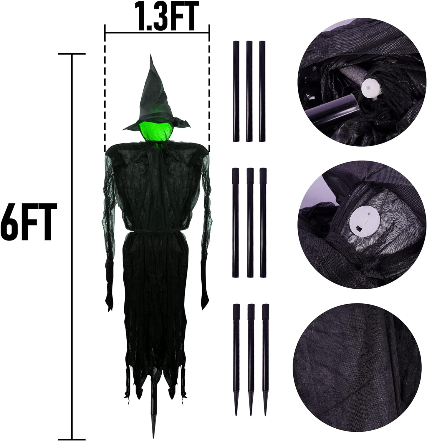 1724597816 390 Hourleey Halloween Decorations 6 FT Set of 3 Lighted Halloween