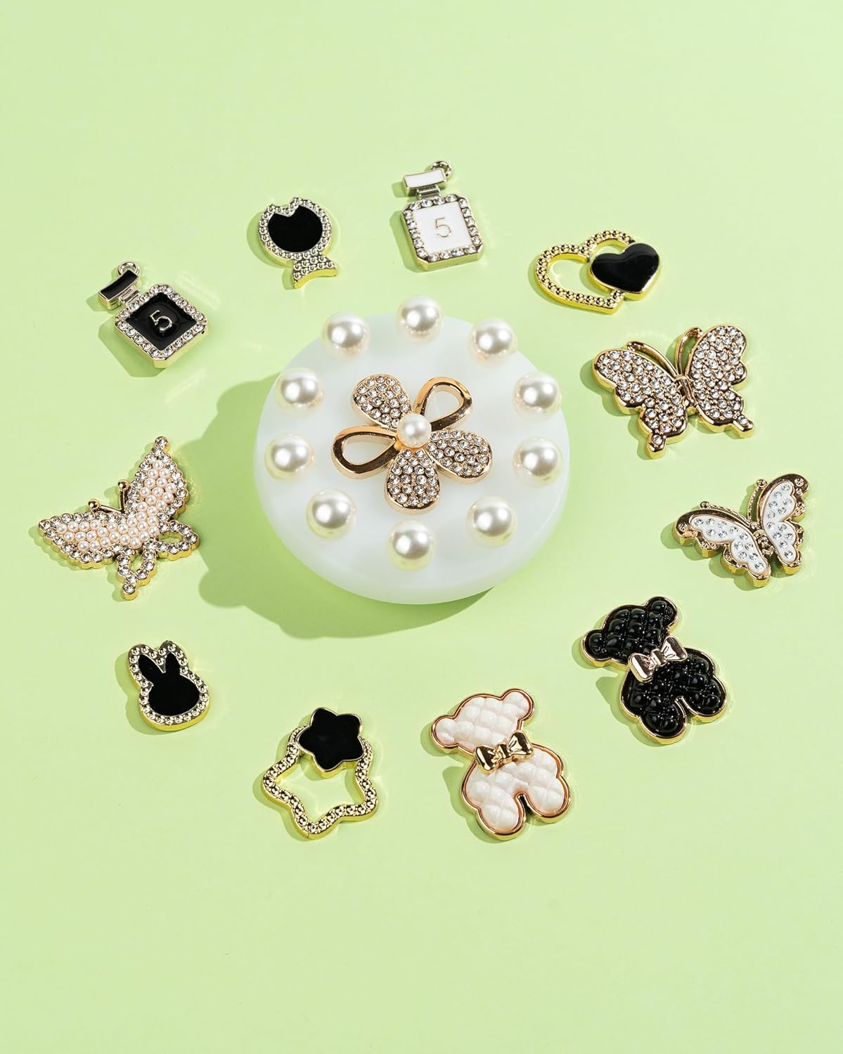 1724606292 234 Mon Caramel Bling Shoe Charms Butterfly Charm for ShoeLuxury Jewel