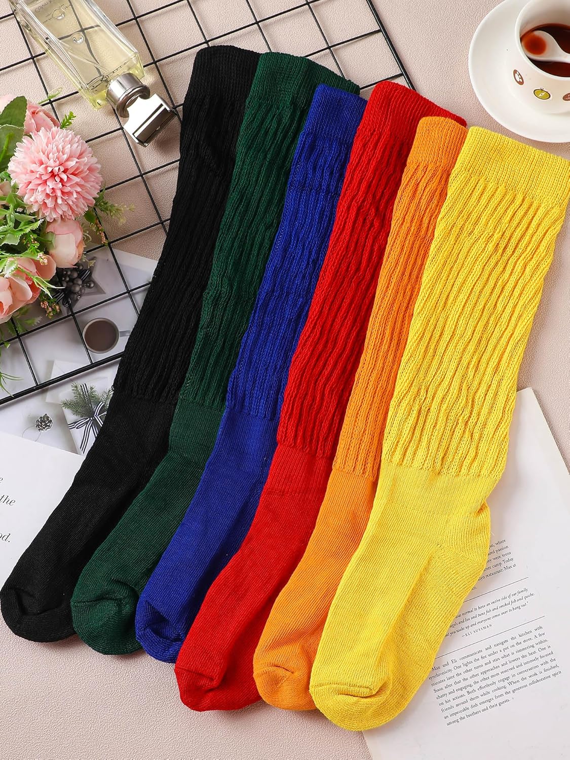 1724607197 230 Bencailor 6 Pairs Women Slouch Socks Cotton Scrunch Socks 80s