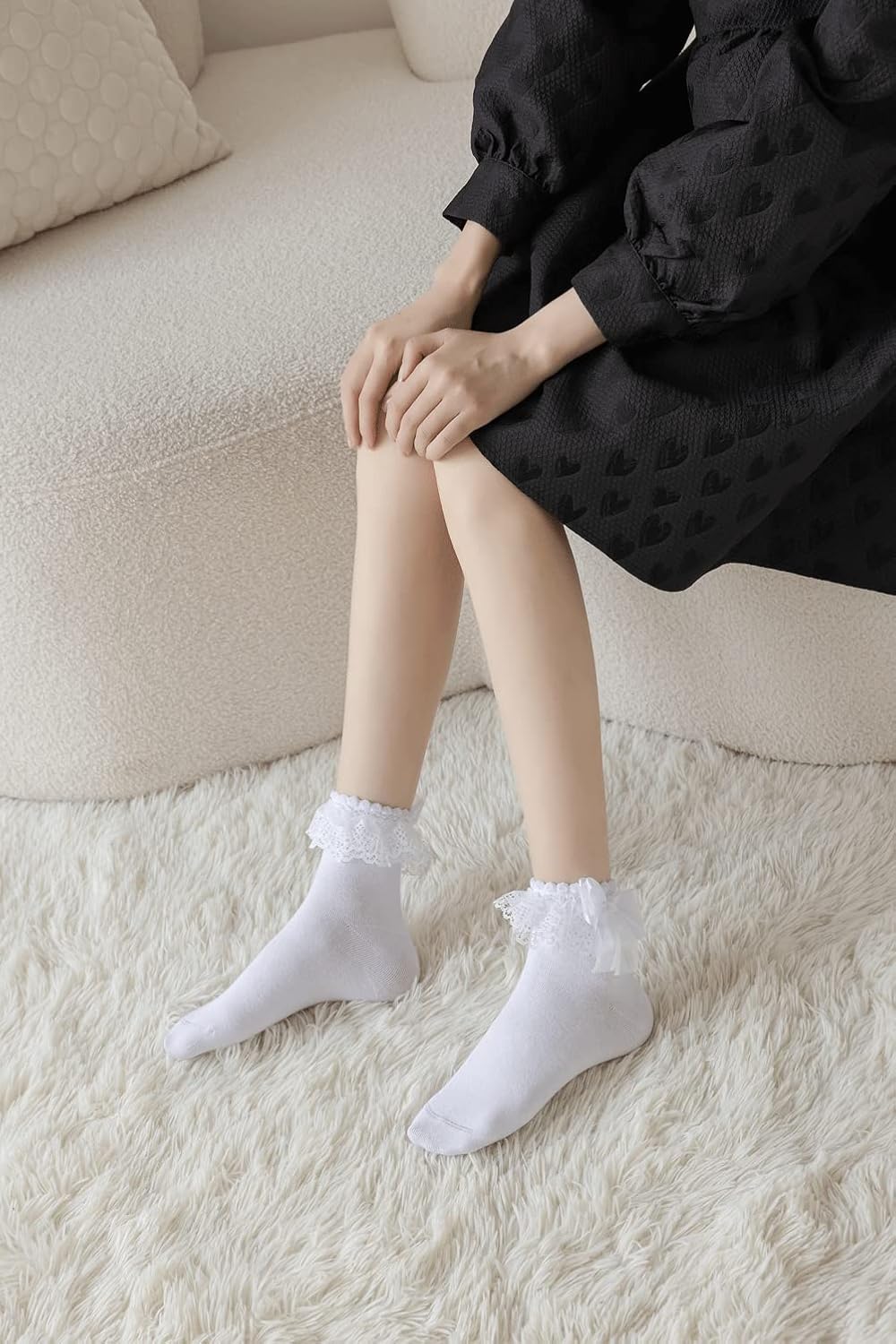 1724608853 52 Lace Ruffle Frilly Socks for Women Lace Ankle Socks