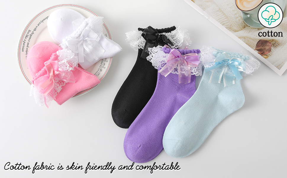 1724608854 916 Lace Ruffle Frilly Socks for Women Lace Ankle Socks