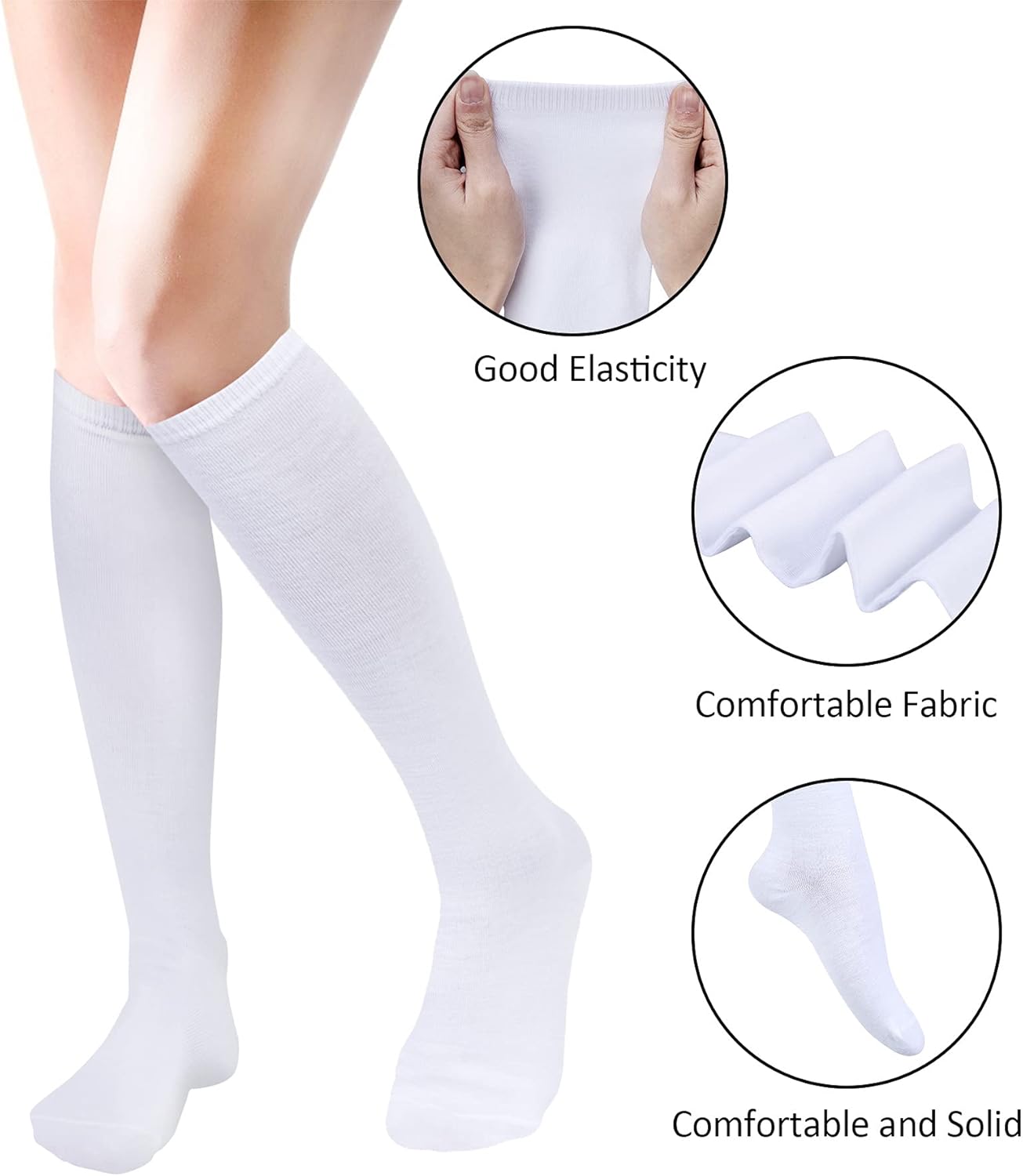 1724610530 142 Senker Fashion Womens Knee High Socks Althletic Socks Casual Cotton