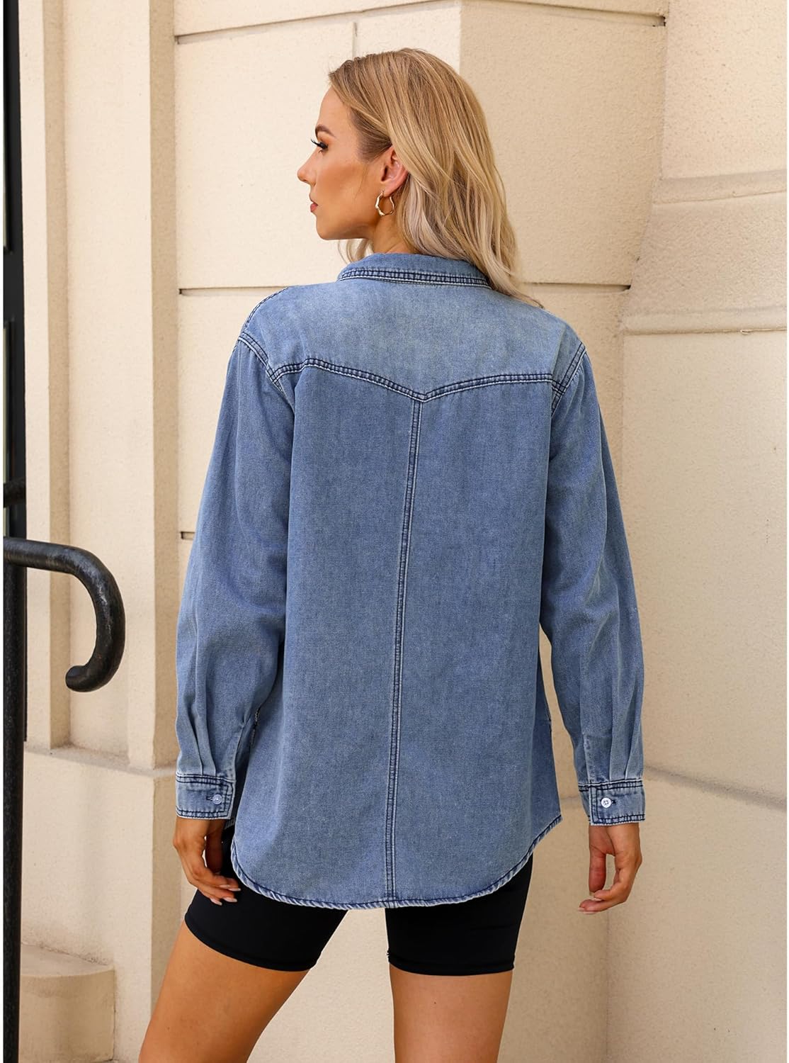 1724611363 282 luvamia Long Denim Jacket for Women Lightweight Trendy Jean Button