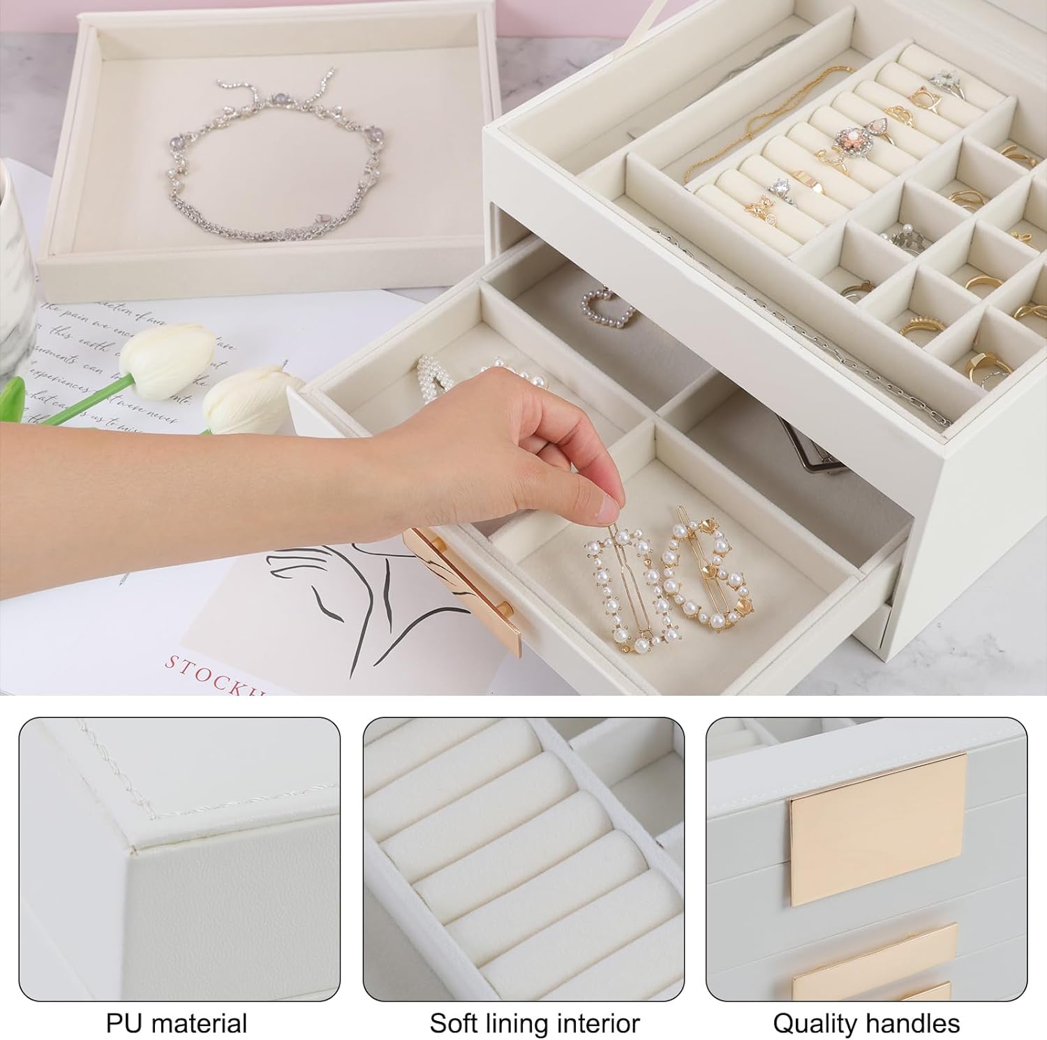 1725142179 644 Fixwal Jewelry Organizer Box 4 Layers Modern Jewelry Organizer with